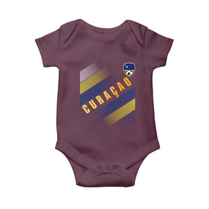 Curaçao Soccer Flag Stripe Jersey Style Baby Onesie Football Fans Pride Support