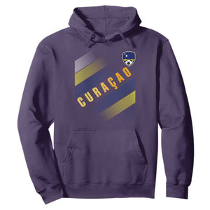 Curaçao Soccer Flag Stripe Jersey Style Hoodie Football Fans Pride Support
