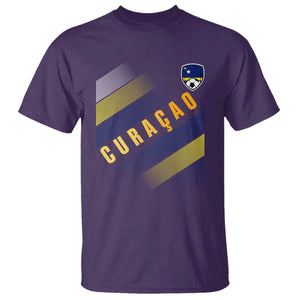 Curaçao Soccer Flag Stripe Jersey Style T Shirt Football Fans Pride Support