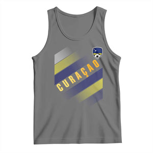Curaçao Soccer Flag Stripe Jersey Style Tank Top Football Fans Pride Support