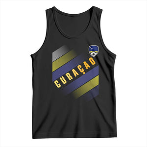 Curaçao Soccer Flag Stripe Jersey Style Tank Top Football Fans Pride Support