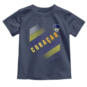 Curaçao Soccer Flag Stripe Jersey Style Toddler T Shirt Football Fans Pride Support