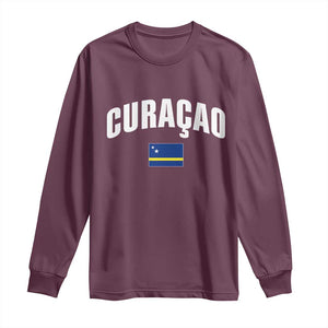 Curaçao National Flag Classic Heritage Long Sleeve Shirt Caribbean Pride Souvenir