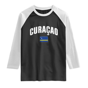 Curaçao National Flag Classic Heritage Raglan Shirt Caribbean Pride Souvenir