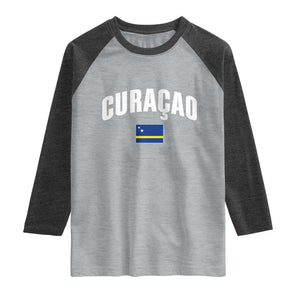 Curaçao National Flag Classic Heritage Raglan Shirt Caribbean Pride Souvenir
