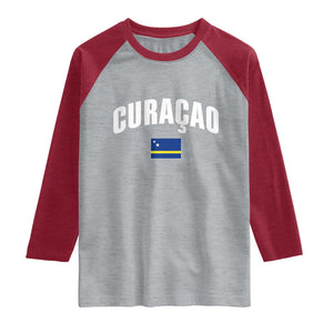 Curaçao National Flag Classic Heritage Raglan Shirt Caribbean Pride Souvenir