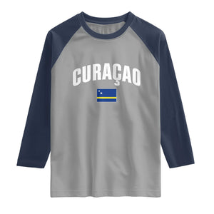 Curaçao National Flag Classic Heritage Raglan Shirt Caribbean Pride Souvenir