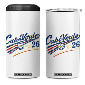 Cabo Verde Soccer Club 26 National Pride 4 in 1 Can Cooler Tumbler Cape Verde Football Fans Retro Sporty Est. 2026 TS02 One Size: 16 oz White Print Your Wear