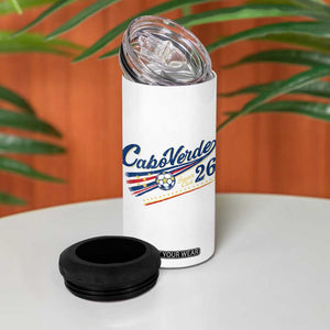 Cabo Verde Soccer Club 26 National Pride 4 in 1 Can Cooler Tumbler Cape Verde Football Fans Retro Sporty Est. 2026 TS02 Print Your Wear
