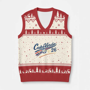 Cabo Verde Soccer Club 26 National Pride V-Neck Knit Sweater Vest Cape Verde Football Fans Retro Sporty Est. 2026