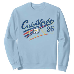 Cabo Verde Soccer Club 26 National Pride Sweatshirt Cape Verde Football Fans Retro Sporty Est. 2026 TS02 Light Blue Print Your Wear