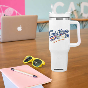 Cabo Verde Soccer Club 26 National Pride Tumbler With Handle Cape Verde Football Fans Retro Sporty Est. 2026 TS02 Print Your Wear