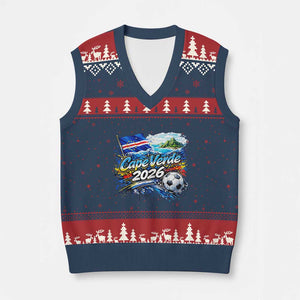 Cape Verde Soccer 2026 Island Flag V-Neck Knit Sweater Vest Cabo Verde Football Team Fans Tropical Pride Gift