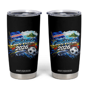 Cape Verde Soccer 2026 Island Flag Tumbler Cup Cabo Verde Football Team Fans Tropical Pride Gift TS02 Black Print Your Wear