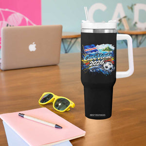 Cape Verde Soccer 2026 Island Flag Tumbler With Handle Cabo Verde Football Team Fans Tropical Pride Gift TS02 Print Your Wear