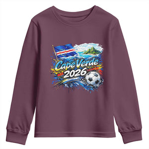 Cape Verde Soccer 2026 Island Flag Youth Sweatshirt Cabo Verde Football Team Fans Tropical Pride Gift