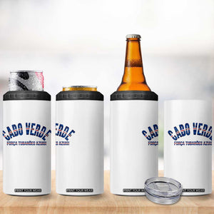 Forca Tubaroes Azuis Cabo Verde National Pride 4 in 1 Can Cooler Tumbler Cape Verde Football Fans Blue Sharks Heritage TS02 Print Your Wear