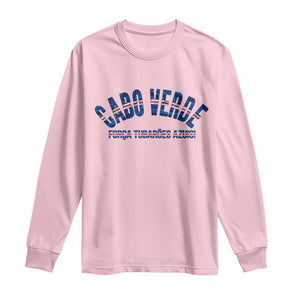 Forca Tubaroes Azuis Cabo Verde National Pride Long Sleeve Shirt Cape Verde Football Fans Blue Sharks Heritage