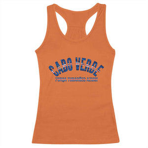 Forca Tubaroes Azuis Cabo Verde National Pride Racerback Tank Top Cape Verde Football Fans Blue Sharks Heritage