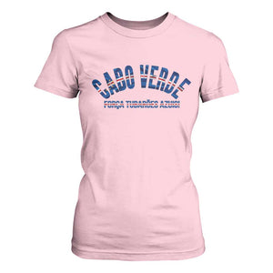 Forca Tubaroes Azuis Cabo Verde National Pride T Shirt For Women Cape Verde Football Fans Blue Sharks Heritage