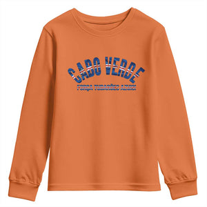 Forca Tubaroes Azuis Cabo Verde National Pride Youth Sweatshirt Cape Verde Football Fans Blue Sharks Heritage