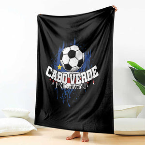 Cabo Verde Flag Football Graphic Throw Blanket Cape Verde Soccer Fans Artistic Pride TS02 Print Your Wear