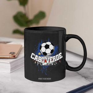 Cabo Verde Flag Football Graphic Coffee Mug Cape Verde Soccer Fans Artistic Pride TS02 Print Your Wear