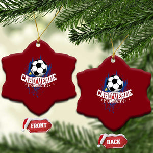 Cabo Verde Flag Football Graphic Ceramic Ornament Cape Verde Soccer Fans Artistic Pride