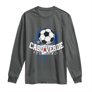 Cabo Verde Flag Football Graphic Long Sleeve Shirt Cape Verde Soccer Fans Artistic Pride