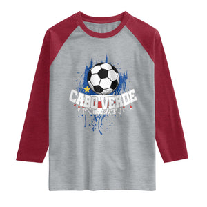 Cabo Verde Flag Football Graphic Raglan Shirt Cape Verde Soccer Fans Artistic Pride
