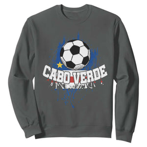 Cabo Verde Flag Football Graphic Sweatshirt Cape Verde Soccer Fans Artistic Pride