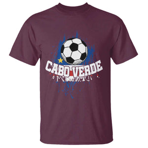 Cabo Verde Flag Football Graphic T Shirt Cape Verde Soccer Fans Artistic Pride