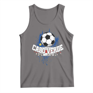 Cabo Verde Flag Football Graphic Tank Top Cape Verde Soccer Fans Artistic Pride