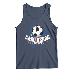 Cabo Verde Flag Football Graphic Tank Top Cape Verde Soccer Fans Artistic Pride