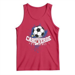 Cabo Verde Flag Football Graphic Tank Top Cape Verde Soccer Fans Artistic Pride