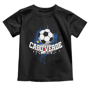 Cabo Verde Flag Football Graphic Toddler T Shirt Cape Verde Soccer Fans Artistic Pride
