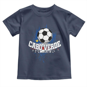 Cabo Verde Flag Football Graphic Toddler T Shirt Cape Verde Soccer Fans Artistic Pride