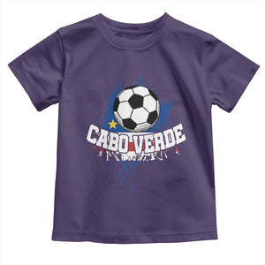 Cabo Verde Flag Football Graphic Toddler T Shirt Cape Verde Soccer Fans Artistic Pride