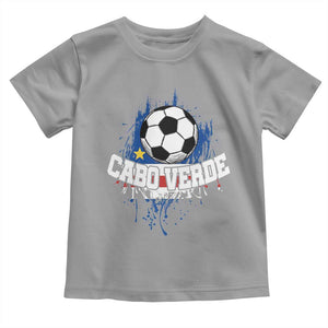 Cabo Verde Flag Football Graphic Toddler T Shirt Cape Verde Soccer Fans Artistic Pride