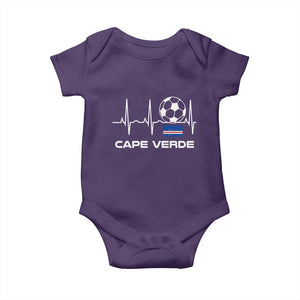 Cape Verde Soccer Heartbeat EKG Pulse Graphic Baby Onesie Cabo Verde Football Fans Pride