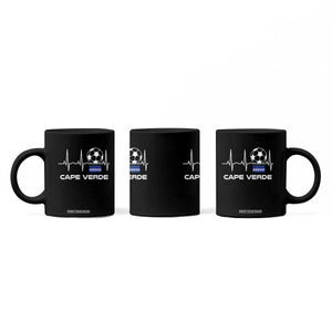 Cape Verde Soccer Heartbeat EKG Pulse Graphic Coffee Mug Cabo Verde Football Fans Pride TS02 Print Your Wear