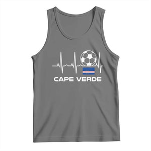 Cape Verde Soccer Heartbeat EKG Pulse Graphic Tank Top Cabo Verde Football Fans Pride
