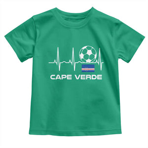 Cape Verde Soccer Heartbeat EKG Pulse Graphic Toddler T Shirt Cabo Verde Football Fans Pride
