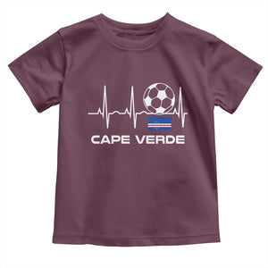 Cape Verde Soccer Heartbeat EKG Pulse Graphic Toddler T Shirt Cabo Verde Football Fans Pride