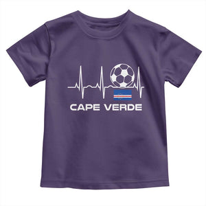 Cape Verde Soccer Heartbeat EKG Pulse Graphic Toddler T Shirt Cabo Verde Football Fans Pride