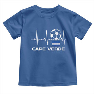 Cape Verde Soccer Heartbeat EKG Pulse Graphic Toddler T Shirt Cabo Verde Football Fans Pride
