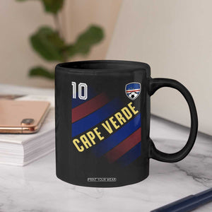 Cape Verde Soccer Jersey Style National Pride Coffee Mug Cabo Verde Football Fans Number 10 Athletic