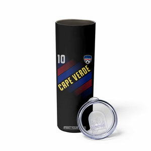 Cape Verde Soccer Jersey Style National Pride Skinny Tumbler Cabo Verde Football Fans Number 10 Athletic