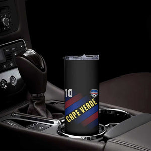 Cape Verde Soccer Jersey Style National Pride Skinny Tumbler Cabo Verde Football Fans Number 10 Athletic