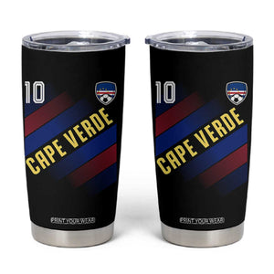 Cape Verde Soccer Jersey Style National Pride Tumbler Cup Cabo Verde Football Fans Number 10 Athletic